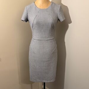 Banana Republic Black and White Patterned Midi Dress